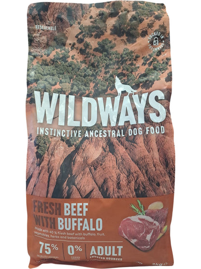 Wildways | Instinctive Ancestral Dog Food | Fresh Beef with Buffalo | 2KG