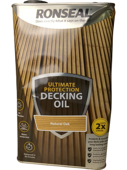 Ronseal | Ultimate Protection Decking Oil | Natural Oak | 5L