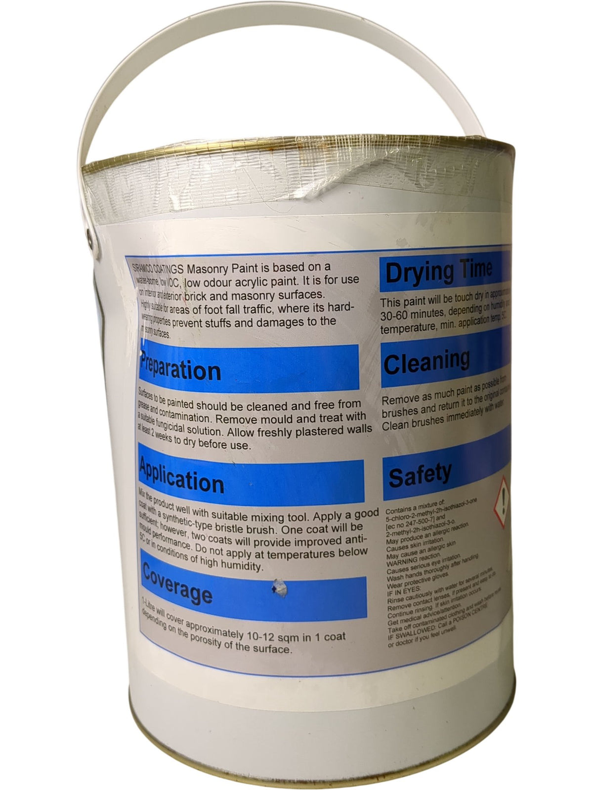 Siramico Coatings | Masonry Paint | Matt White | 5 Litres