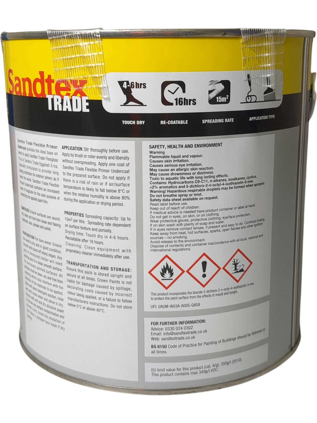 Sandtex | Flexible Primer Undercoat | Charcoal Grey | 2.5L