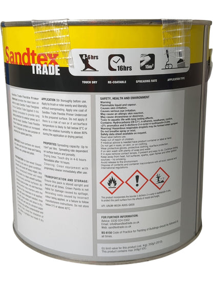 Sandtex | Flexible Primer Undercoat | Charcoal Grey | 2.5L