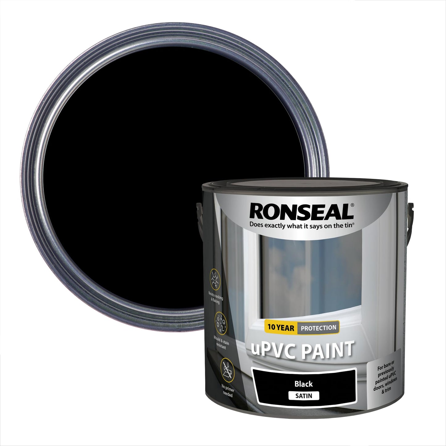 Ronseal| Upvc Paint| Black Satin| 2.5L