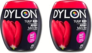 2 x 350g|Dylon| Tulip Red Fabric Dye