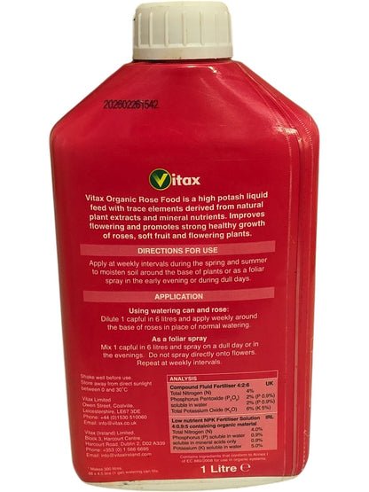 Vitax | Organic Rose Food | 1 Litre