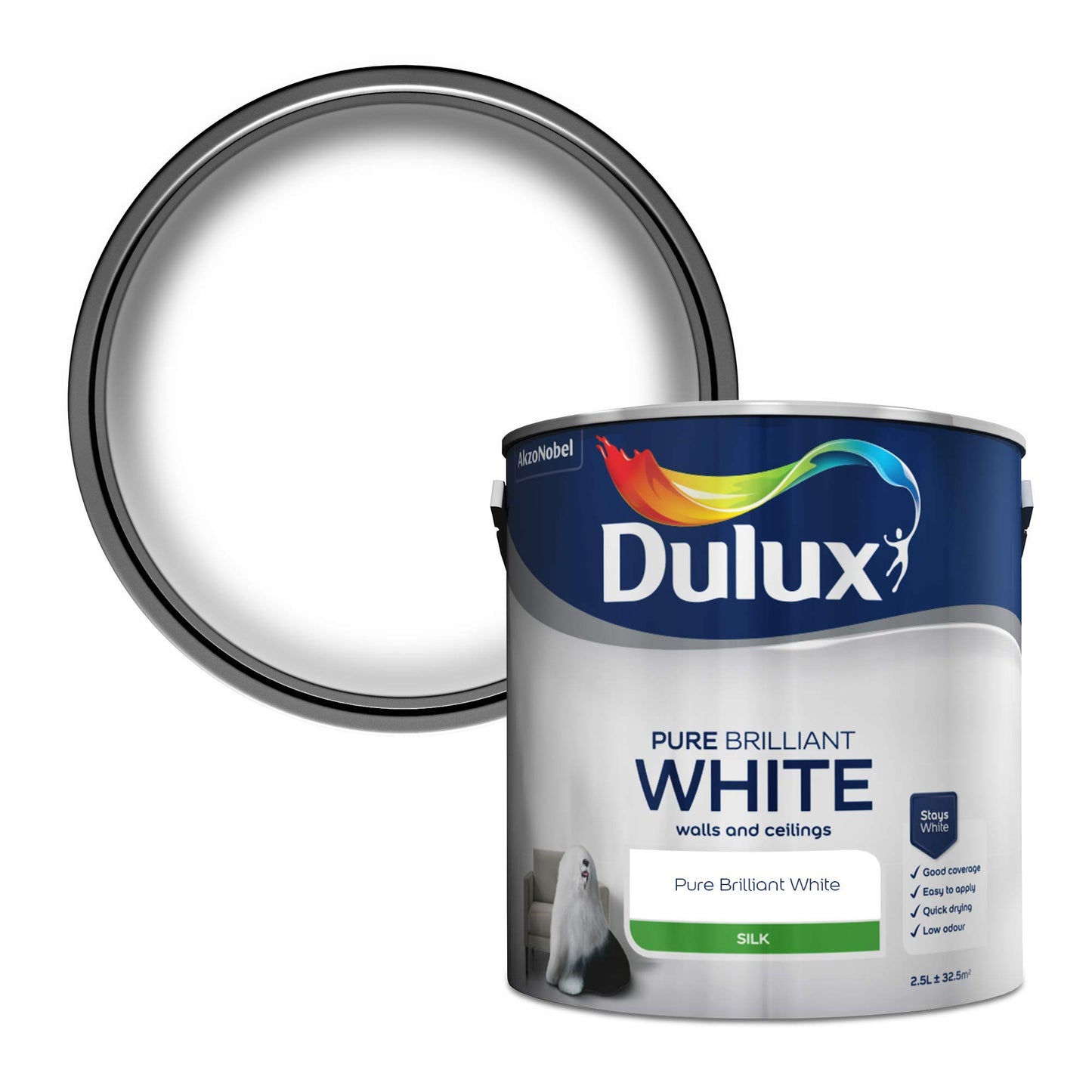 Dulux| Pure Brilliant White| Walls/Ceilings Silk| 3L