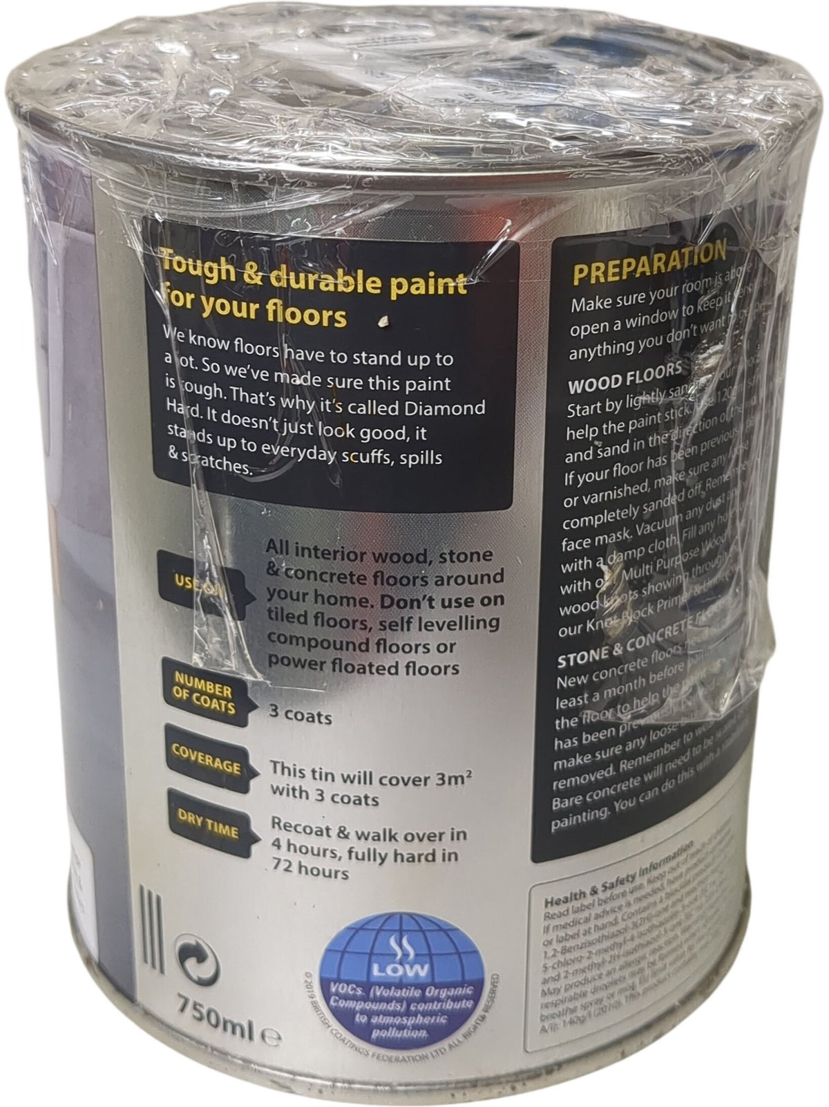 Ronseal | Diamond Hard Floor Paint | Slate | 750ml