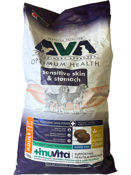 AVA Optimum Health Dog Food Sensitive Skin & Stomach 15kg