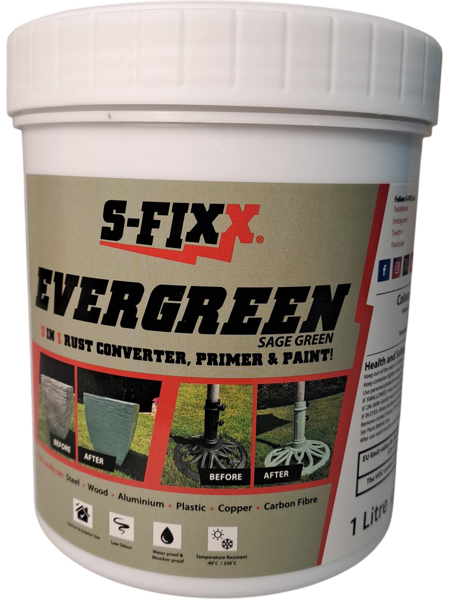 S-FIX | Evergreen Rust Converter Sage Green | 1 Litre