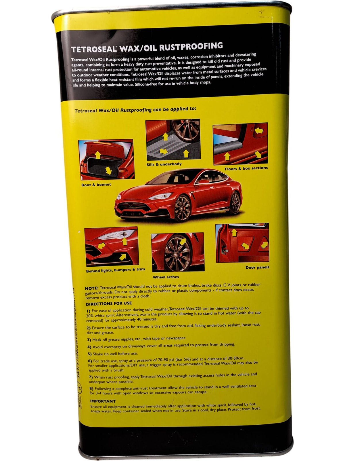 Tetroseal | Wax/Oil Rustproofing | Black | 5 Litre