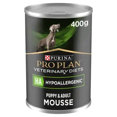 Imperfect Picks:  Re-Boxed Purina Proplan Vetinary diets - Hypoallergenic  - Mousse Dog Food (Wet) 24 tins x 400g
