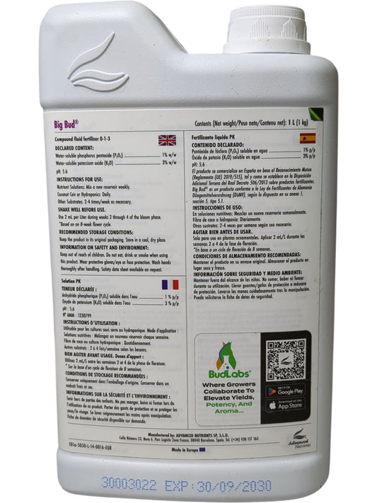 Advanced Nutrients | Big Bud PK 1/3 | 1L