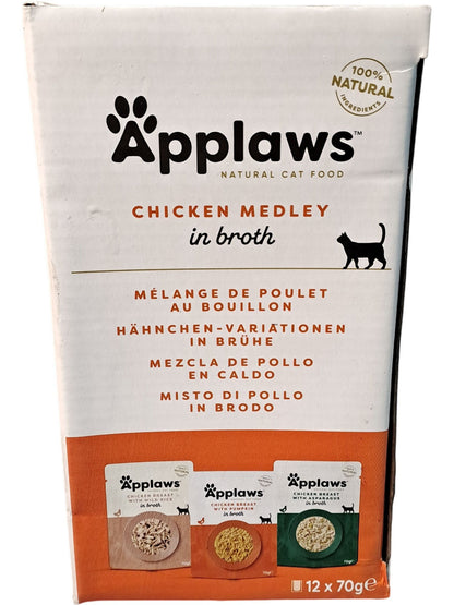 Applaws | Natural Cat Food | Chicken Medley in Broth | 12x70g