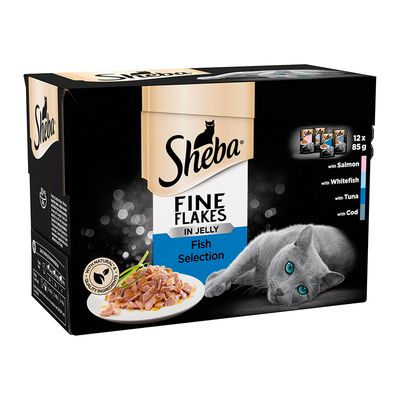 Sheba Pch Fine Flakes Fish CIJ 12x85g