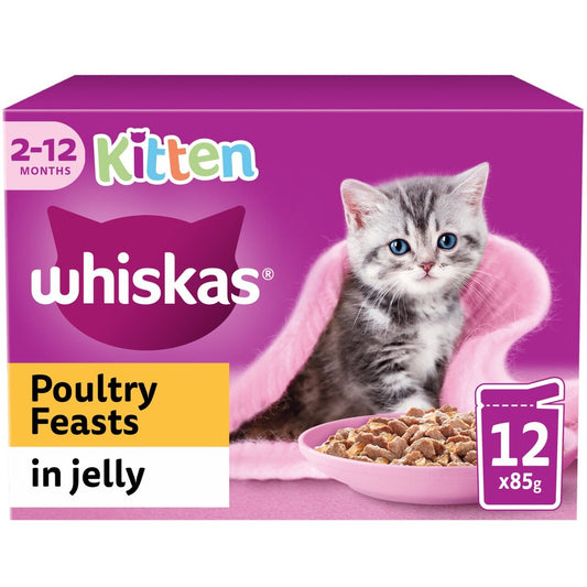 Whiskas Pch 2-12m Kit Pltry Jel 12x85g