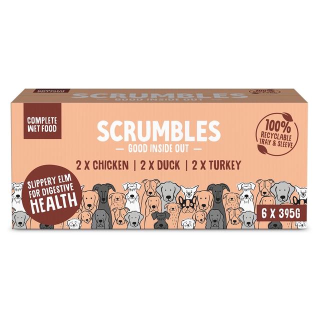 Scrumbles Wet Dog Food Meat Multipack, 6 X 395g