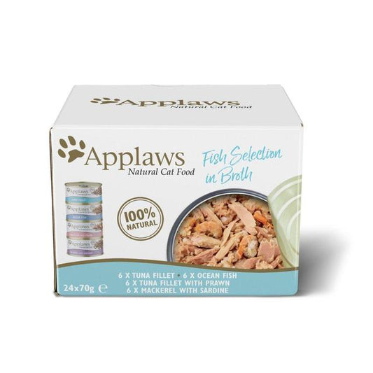 Applaws Cat Tin Fish Selection in Broth Multipack, 24 X 70g