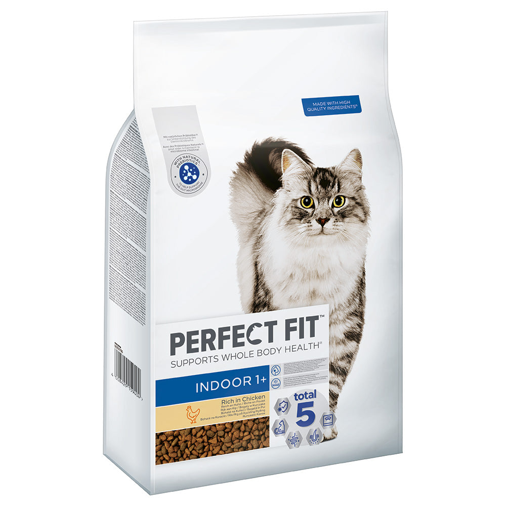 Indoor Adult 1+ Complete Dry Cat Food for Adult Cats Aged 1+ Years, Rich in Chicken, 1 Bag (7 kg)