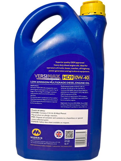 Morris | Versimax Superior Quality Diesel Engine Oil | HD9 10W-40 | 5L