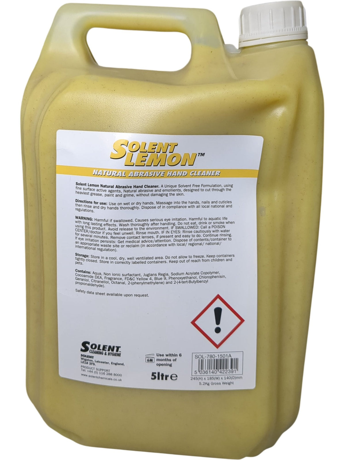 Solent | Natural Abrasive Hand Cleaner | SOL-780-1501A | 5 Litre