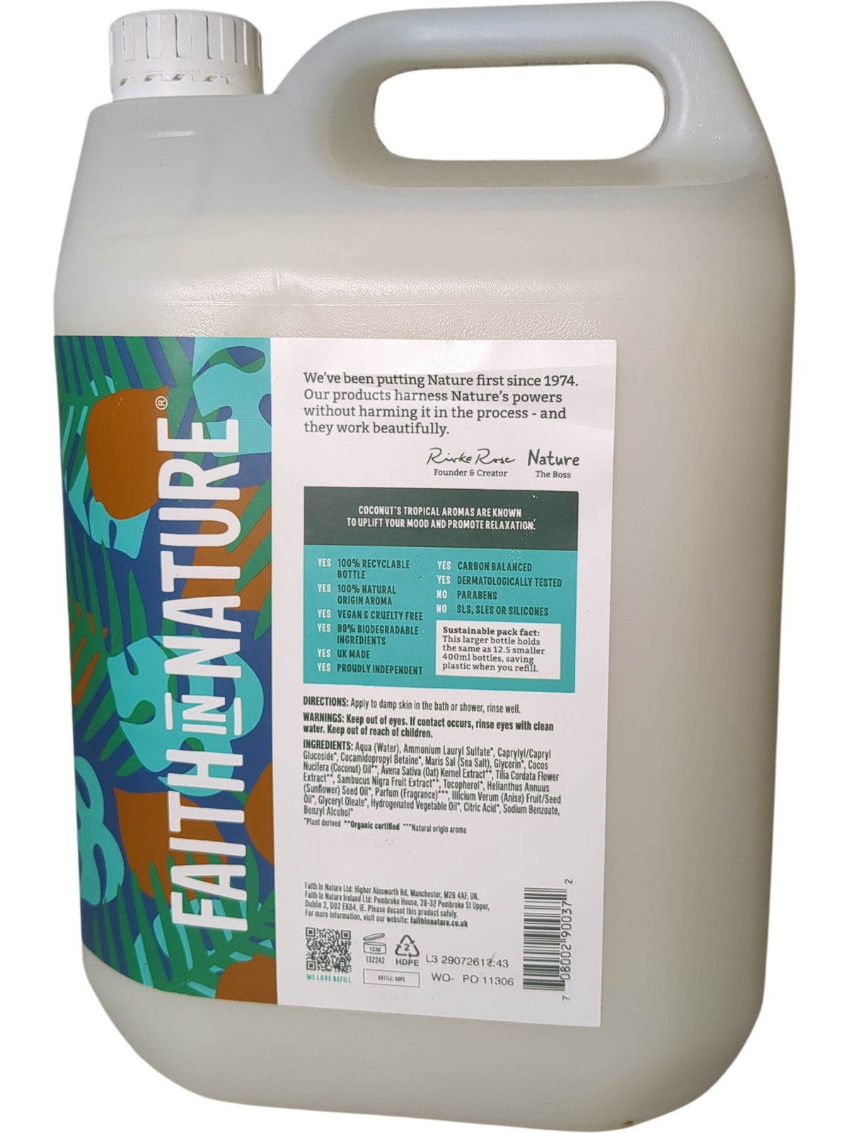 Faith In Nature | Uplifting Body Wash | Coconut | 5L