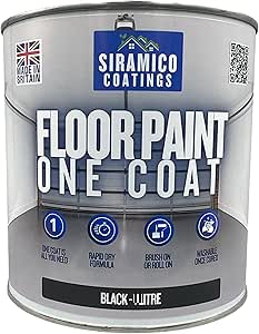 Siramico Coatings| Floor Paint- One Coat- Black- 1L