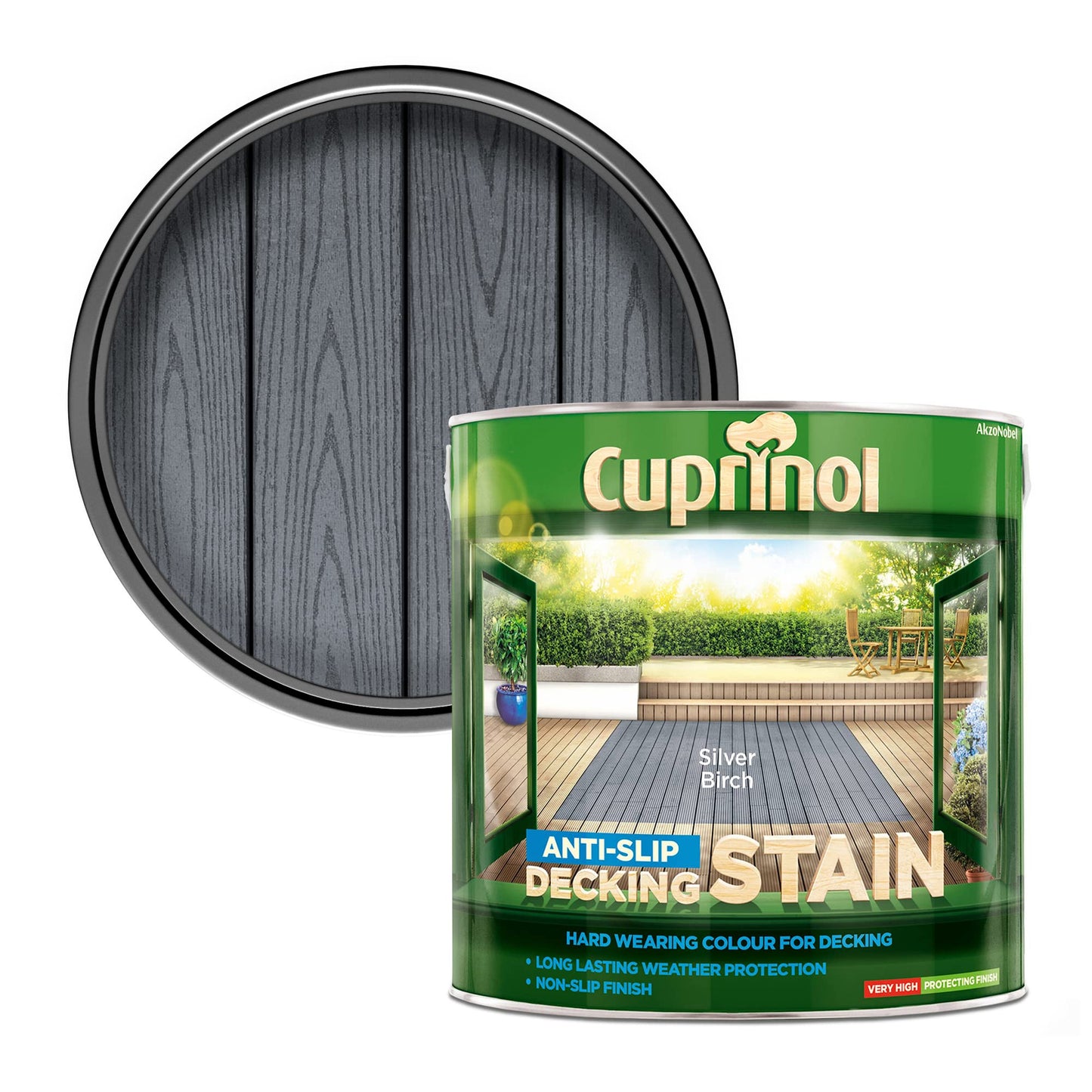 Cuprinol| Anti Slip Decking Stain| Silver Birch|2.5L