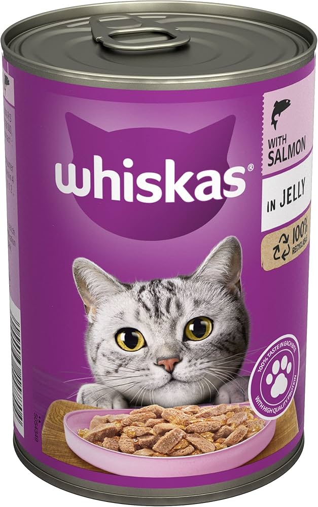 Imperfect Picks:  Re-Boxed Whiskas 400g x 24 tins Adult wet cat food - Salmon in Jelly & Chicken in Jelly