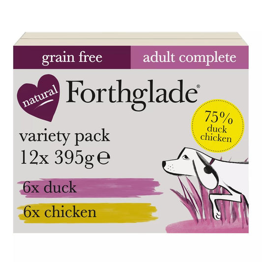 Forthglade Complete Meal Grain-Free Adult Dog - Duck & Chicken - Multibuy: 12 X 395g