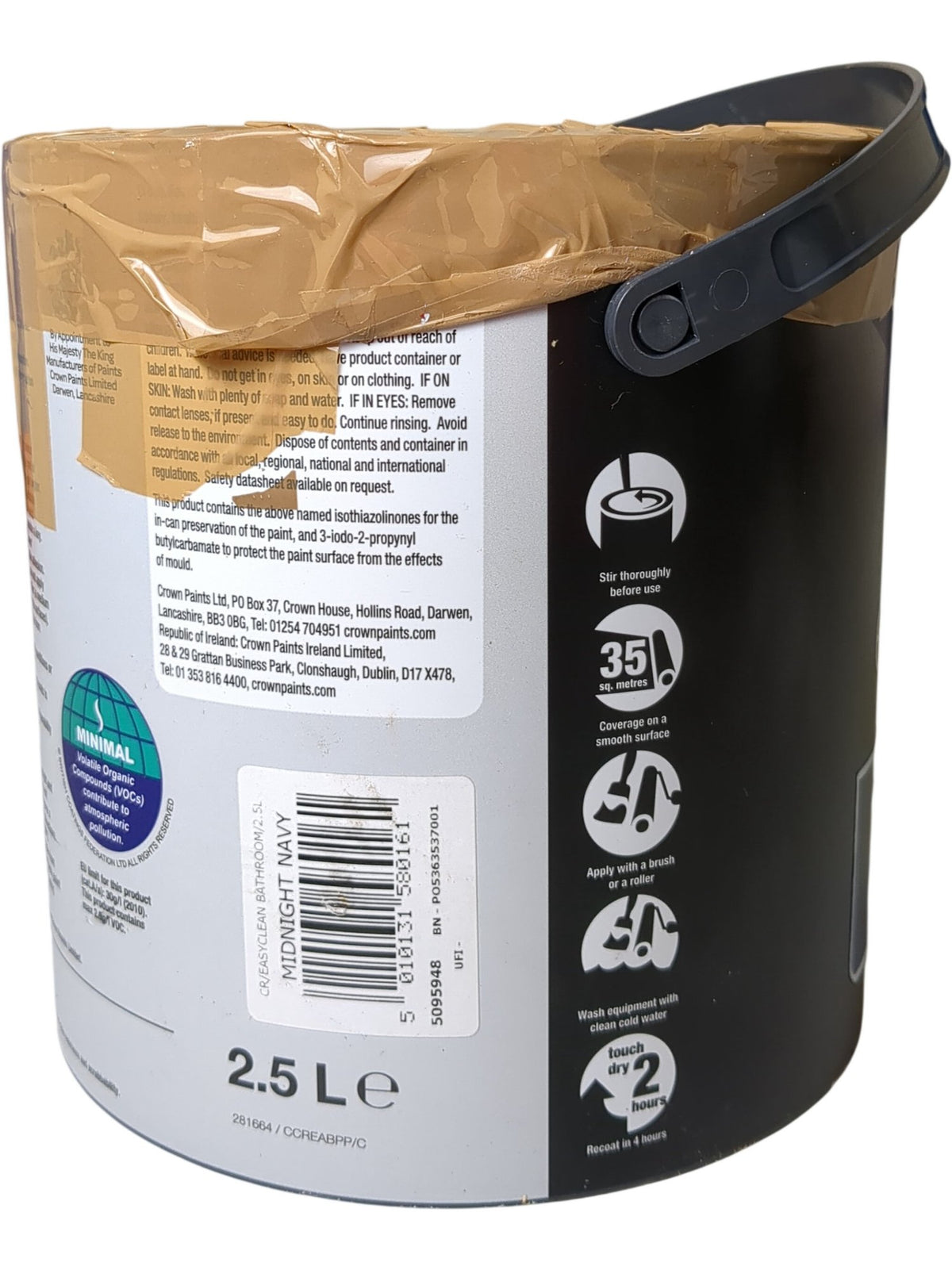 Crown | Easy Clean Bathroom Paint | Midnight Navy | 2.5L