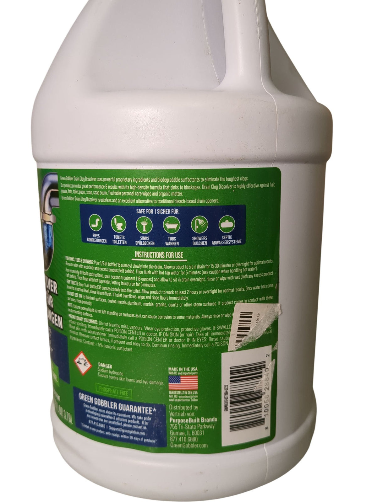 Green Gobbler | Drain Clog Dissolver | 1 Gallon