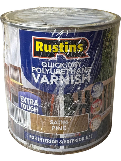 Rustins Quick Dry Polyurethane Varnish Satin Pine 1L