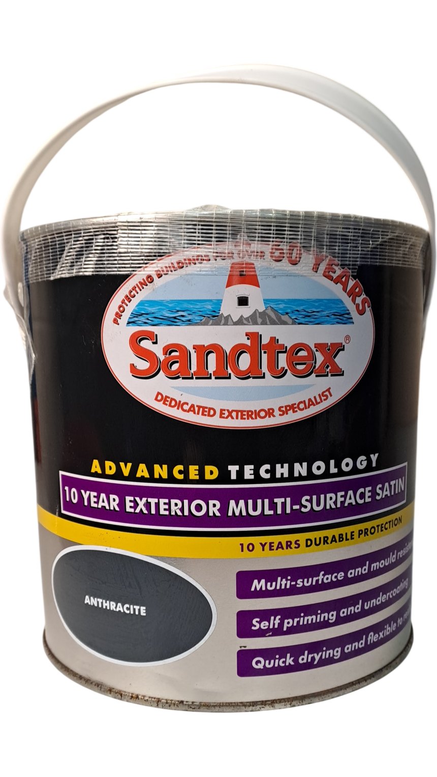Sandtex | 10 Year Exterior Multi-Surface Satin | Anthracite | 2.5L