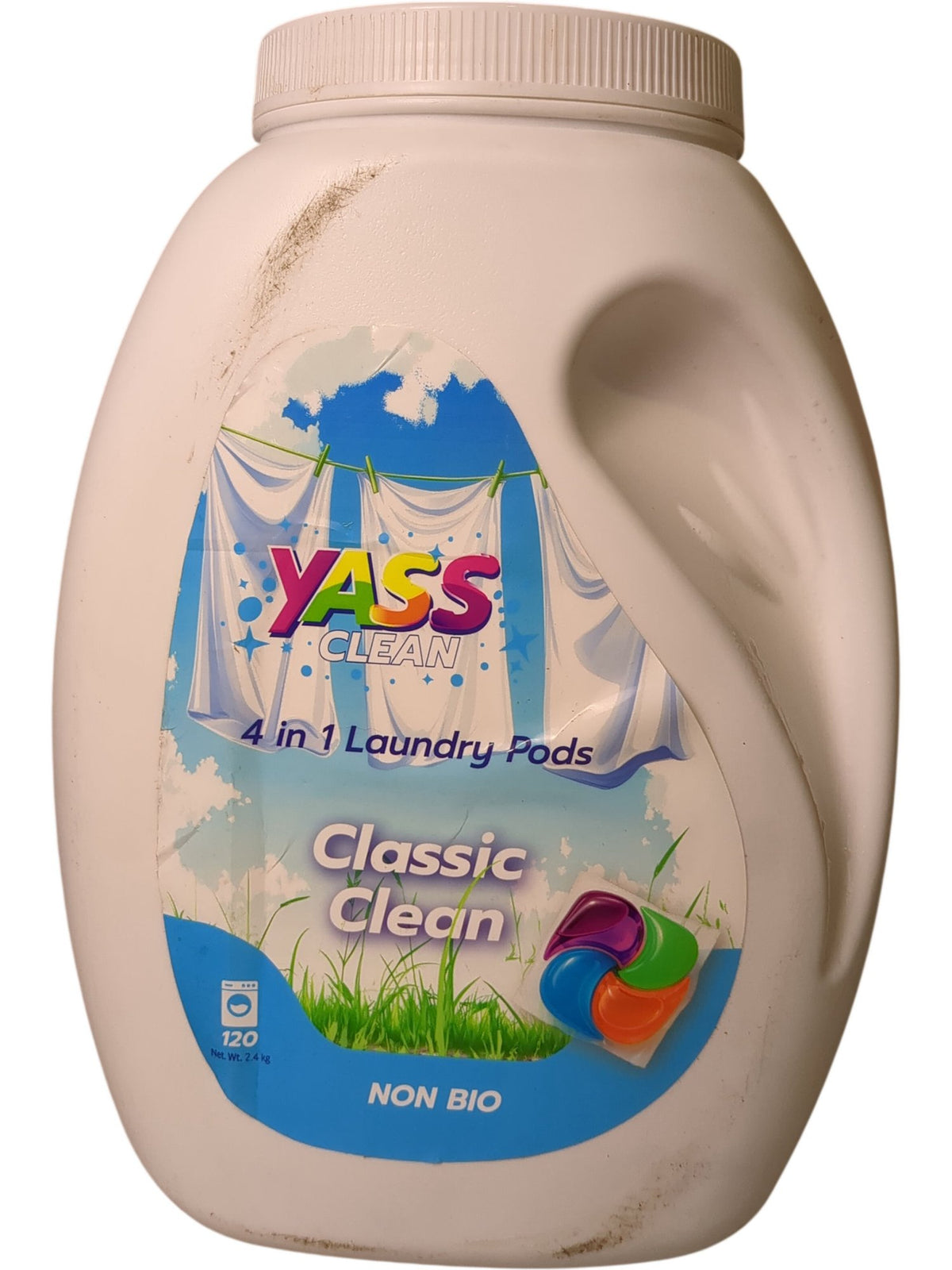Yass Clean | 4 in 1 Laundry Pods | Classic Clean | Non Bio | 2.4KG