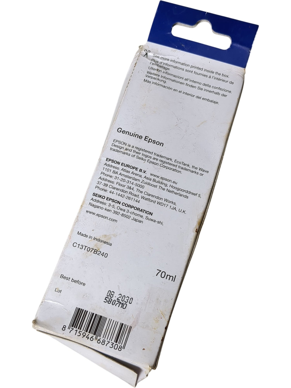 Epson | Ink Bottle | 114 Cyan | 70ml