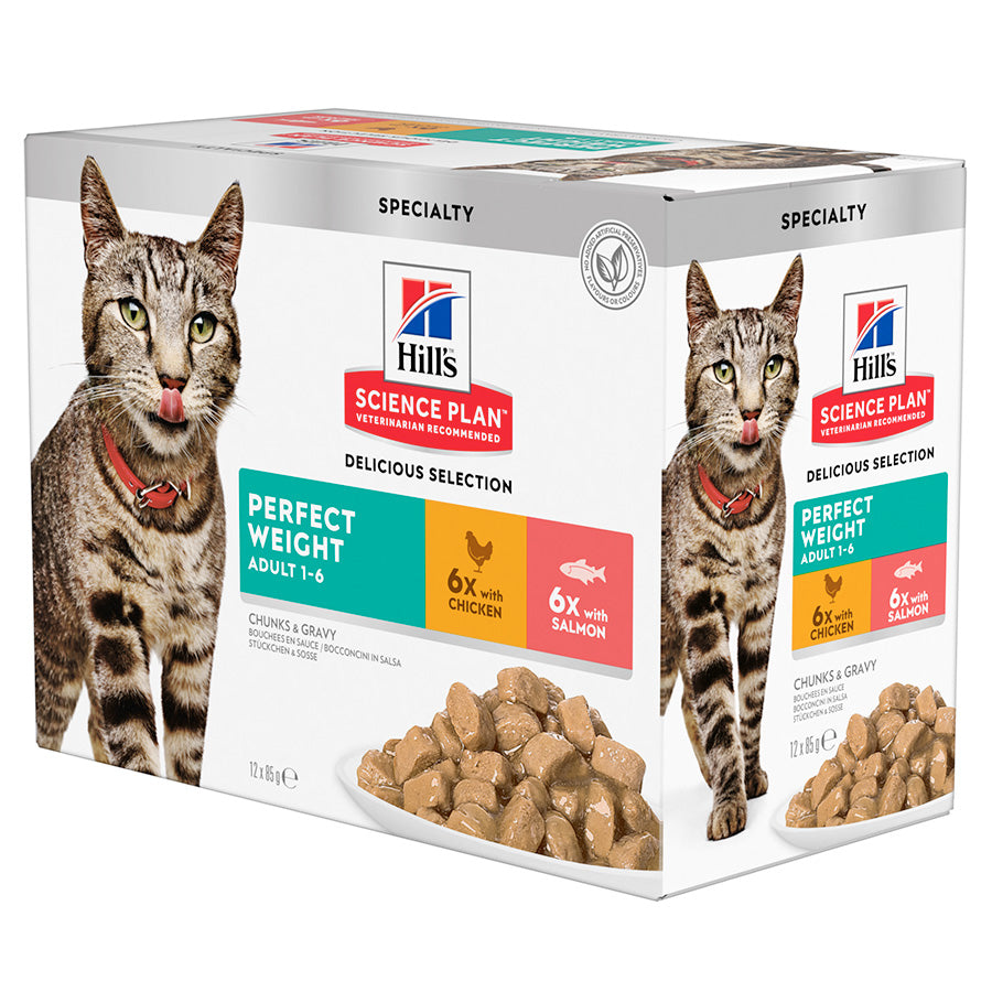 Hill's | Perfect Weight | Adult | 6x Chicken 6x Salmon | 12x85g