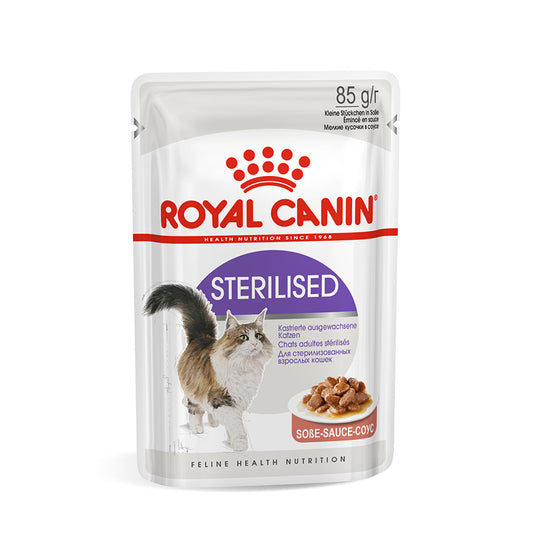 Royal Canin Sterilised cat food in Gravy, 48 x 85g