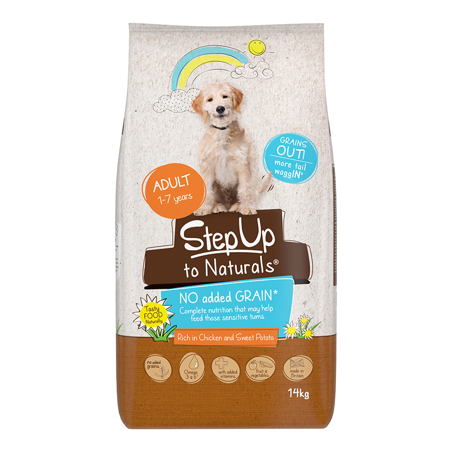 Step Up Naturals No Added Grain Adult Dry Dog Food Chicken & Sweet Potato 14kg