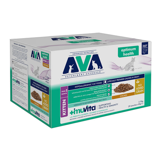 AVA Optimum Health Wet Kitten Cat Food Chicken 32x85g