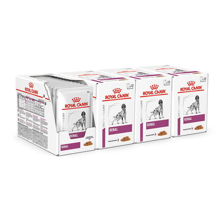 ROYAL CANIN Veterinary Renal Wet Dog Food, 48 x 100g pouches