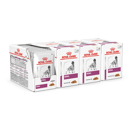 ROYAL CANIN Veterinary Renal Wet Dog Food, 48 x 100g pouches