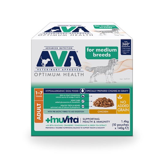 Ava| Medium Adult Dog- Chicken- 10 x 140g