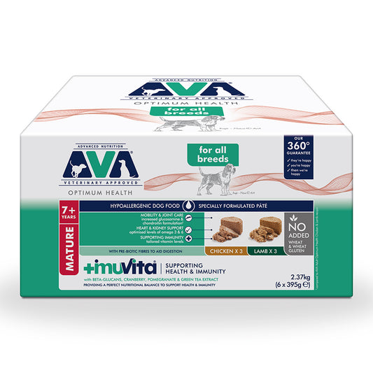 AVA Optimum Health Mature Wet Dog Food Chicken & Lamb 12 x 395g