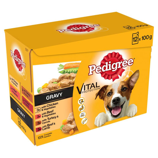 Pedigree Dog Pouches in Gravy 12x100g