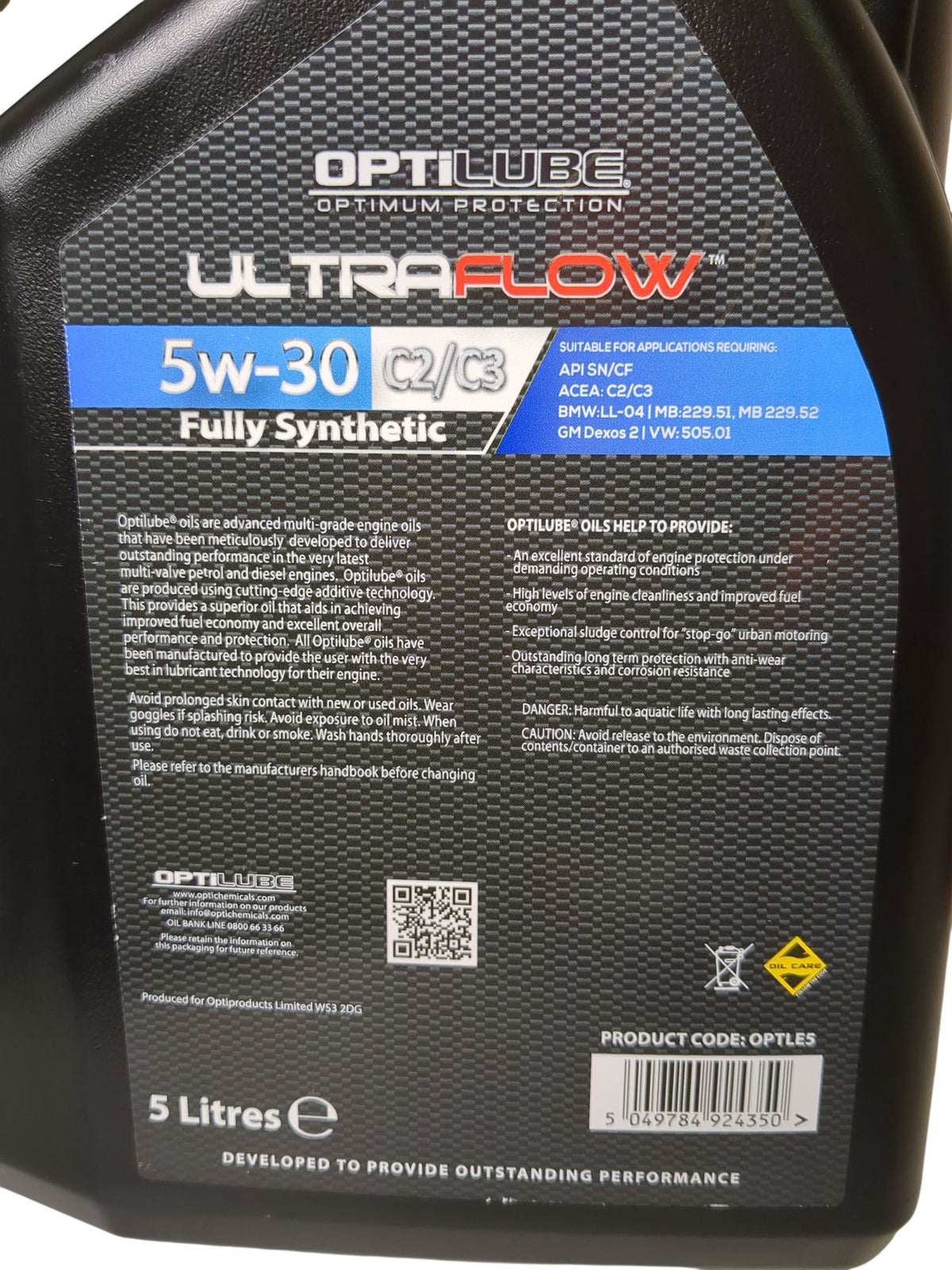 Optilube | UltraFlow Engine Oil | 5W-30 | 5 Litres