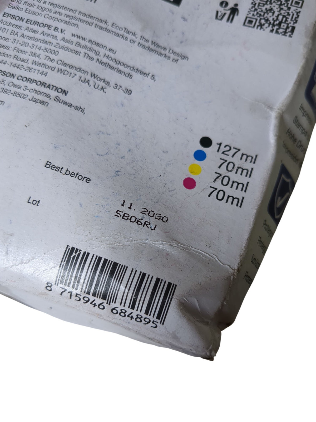 Epson | EcoTank Ink Bottle Multipack | 102 | 127ml + 70ml