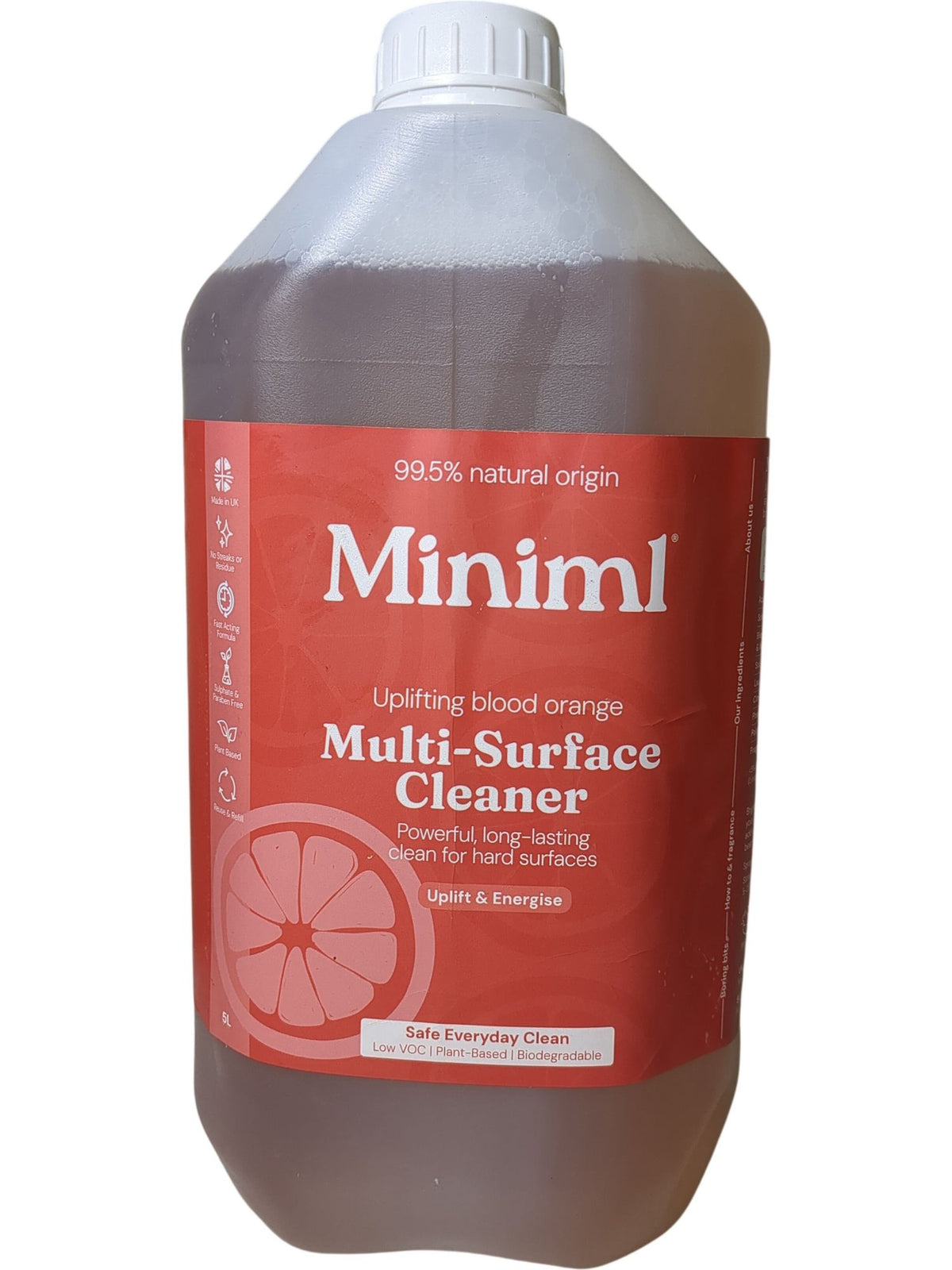 Miniml | Multi-Surface Cleaner | Uplifting Blood Orange | 5L