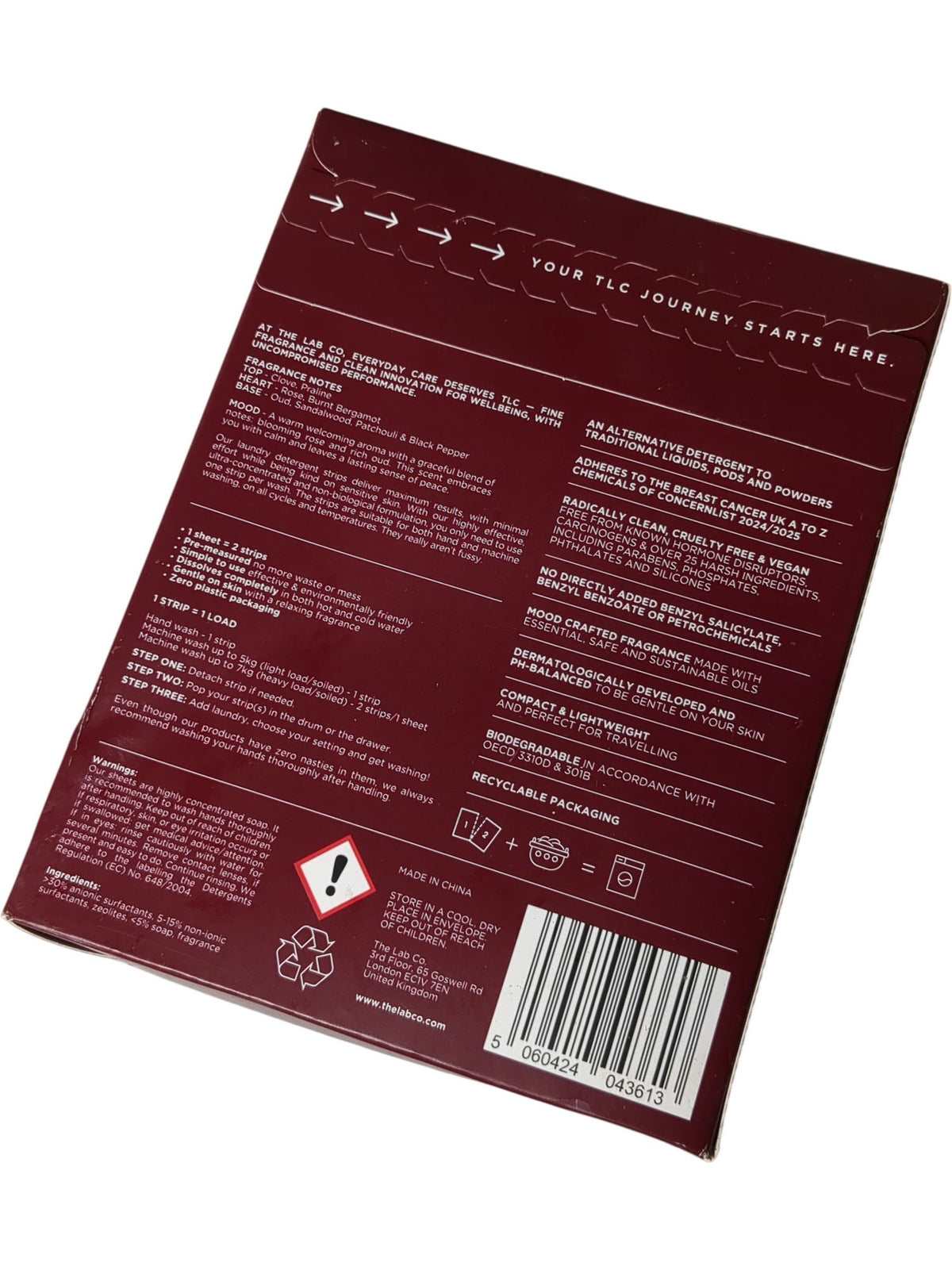 The Lab Co. | Laundry Detergent Strips | Rose Ember | 64 Loads