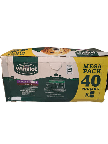 Winalot | Meaty Chunks in Gravy | Mega Pack | 40 Pouches x 100g