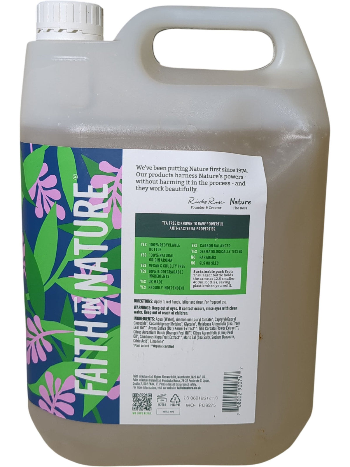 Faith in Nature | Protective Hand Wash | Tea Tree | 5L
