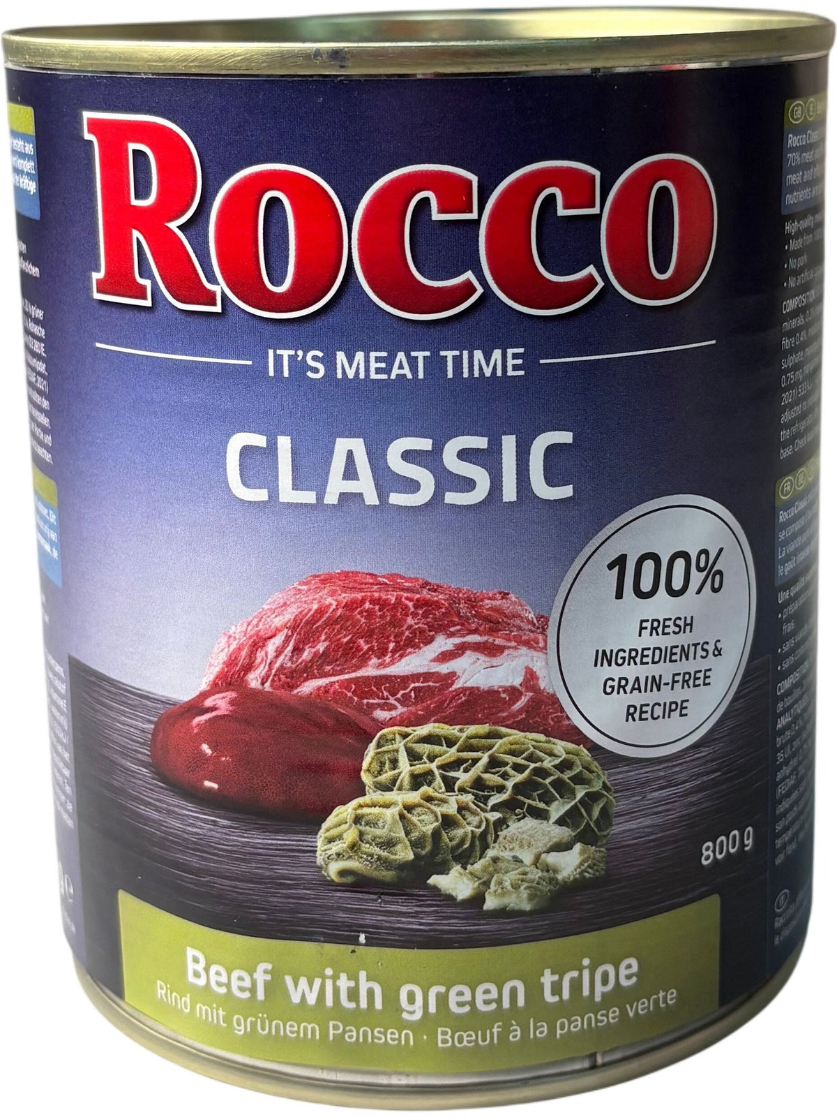 Rocco Classic Dog Food Beef with Green Tripe 800g